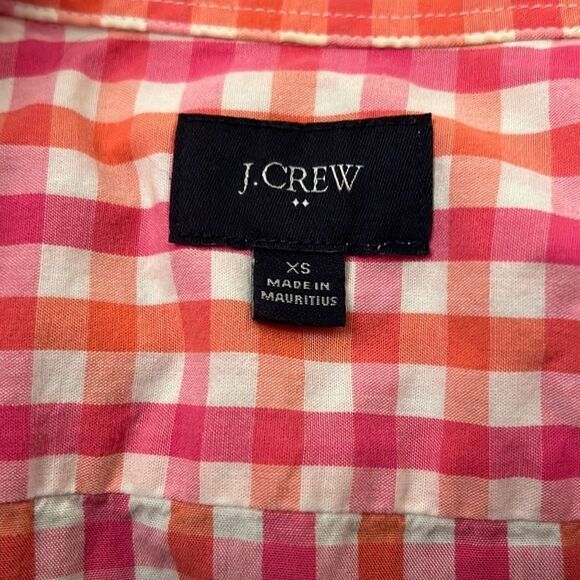 J. Crew Men's Orange Plaid Long Sleeve Button Up shirt Size Extra Small - Picture 7 of 8